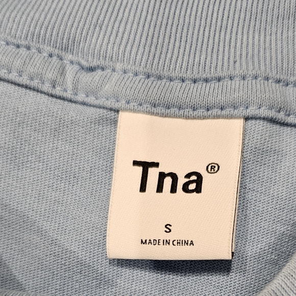 Aritzia Tna Beale Moxk-Neck Long sleeve Color-Block Cotton Top Oversized Size S - Picture 5 of 7